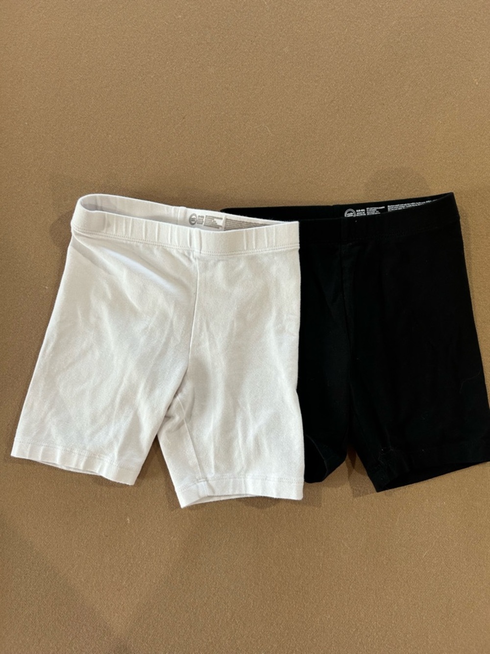 Wonder Nation White and Black Stretch Bike Shorts - 2-Pack
